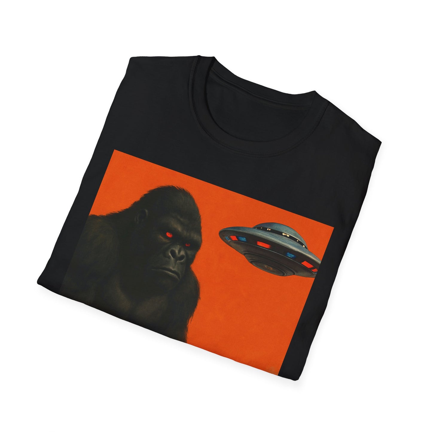 Vintage Monster Mash Tee, Unisex Retro Graphic Shirt, Alien and Gorilla Print, Fun Gift for Nerds, Sci-Fi Enthusiasts, Unisex T-Shirt