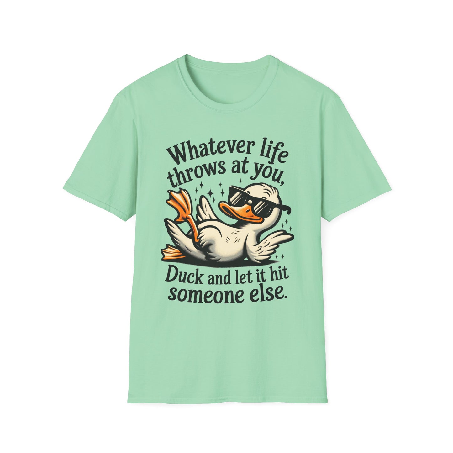 Whimsical Duck Quote T-Shirt, Fun Relaxed Tee, Gift for Nature Lovers, Humor Shirt, Beachwear, Everyday Casual Wear