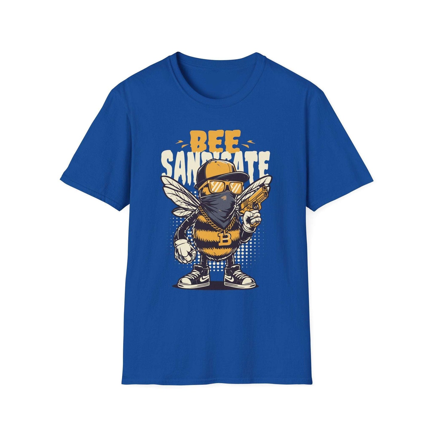 Bee Themed Unisex Softstyle T-Shirt, Fun Graphic Tee, Gift for Bee Lovers, Unique Bee T-Shirt, Casual Wear, Birthday Gift