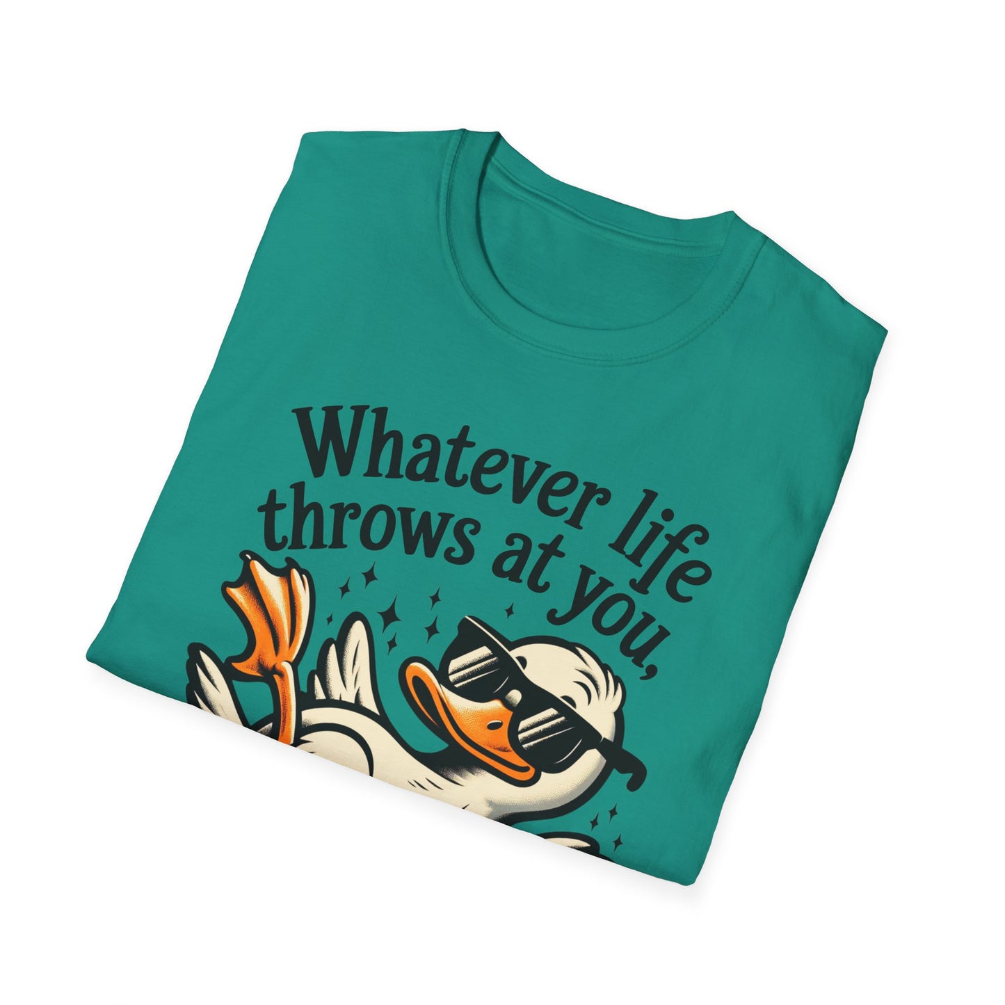 Whimsical Duck Quote T-Shirt, Fun Relaxed Tee, Gift for Nature Lovers, Humor Shirt, Beachwear, Everyday Casual Wear
