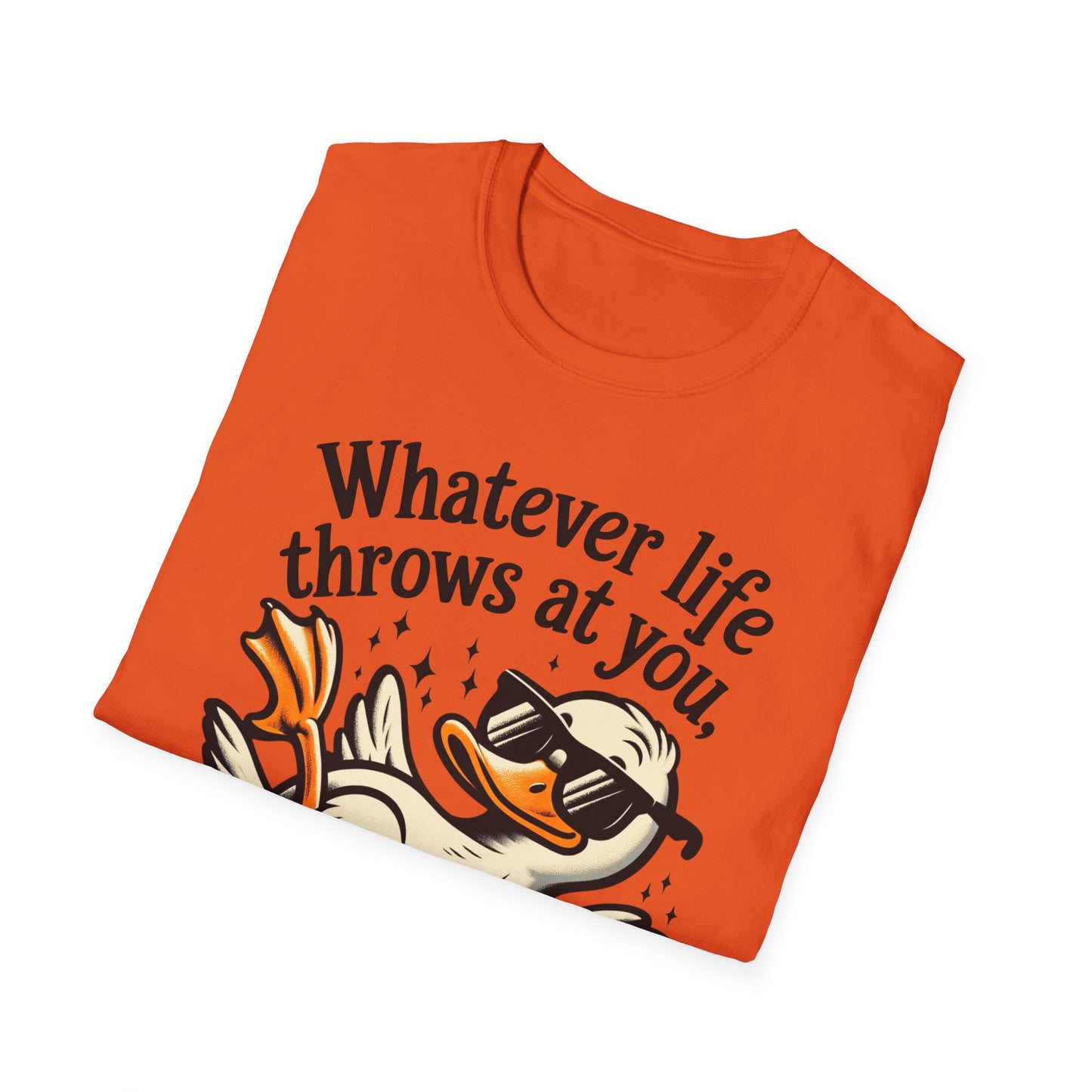 Whimsical Duck Quote T-Shirt, Fun Relaxed Tee, Gift for Nature Lovers, Humor Shirt, Beachwear, Everyday Casual Wear