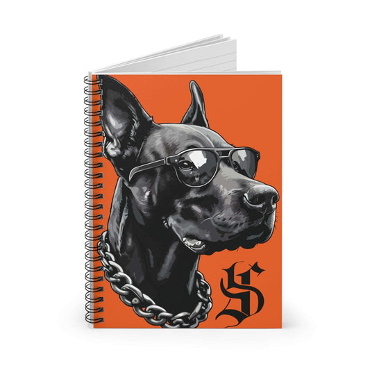 Cool Dog Spiral Notebook - Ruled Line, Cartoon Pet Journal, Dog Lover's Gift, School Supplies, Stationery