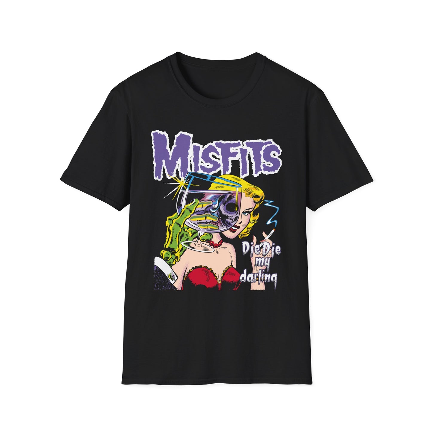 Misfits Graphic T-Shirt, Unisex Softstyle Tee, Vintage Aesthetic Shirt, Casual Streetwear, Alternative Fashion Top, Gift for Music Lovers