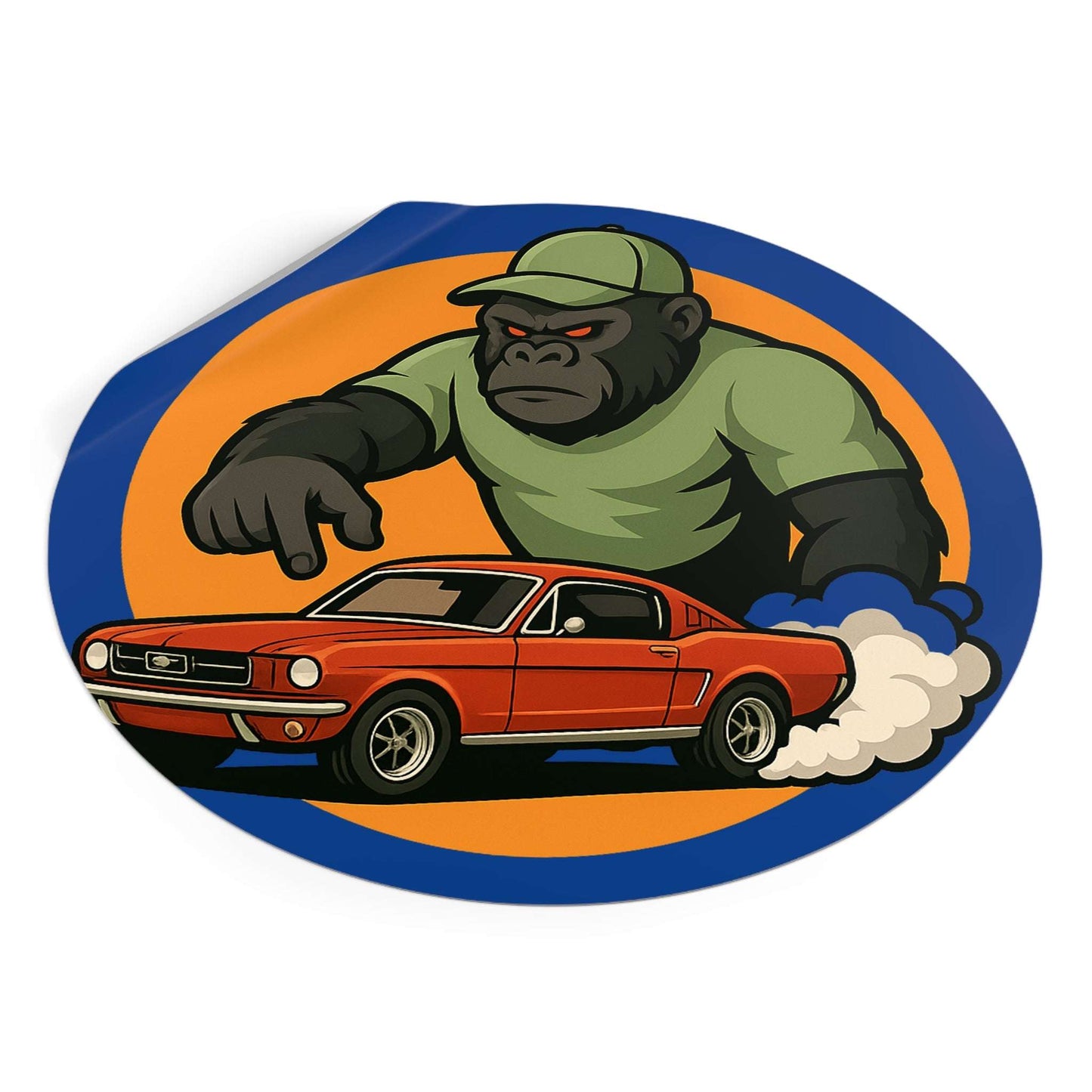 Gorilla Car Vinyl Stickers, Fun Car Decor, Reusable Stickers, Gift for Car Lovers, Cool Wall Art, Racing Theme