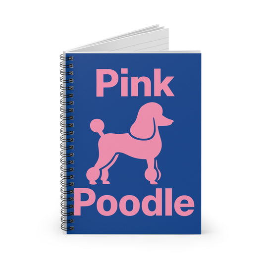 Cute Pink Poodle Spiral Notebook, Journal for Dog Lovers, Gift for Pet Owners, School Supplies, Stationery for Writers