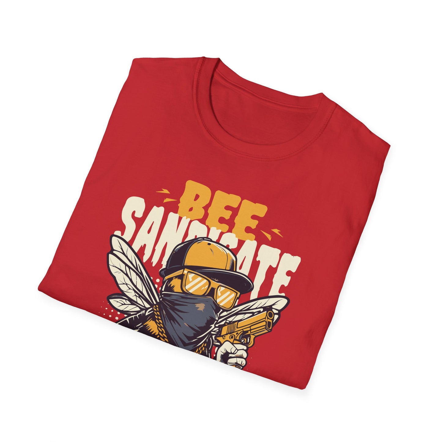 Bee Themed Unisex Softstyle T-Shirt, Fun Graphic Tee, Gift for Bee Lovers, Unique Bee T-Shirt, Casual Wear, Birthday Gift