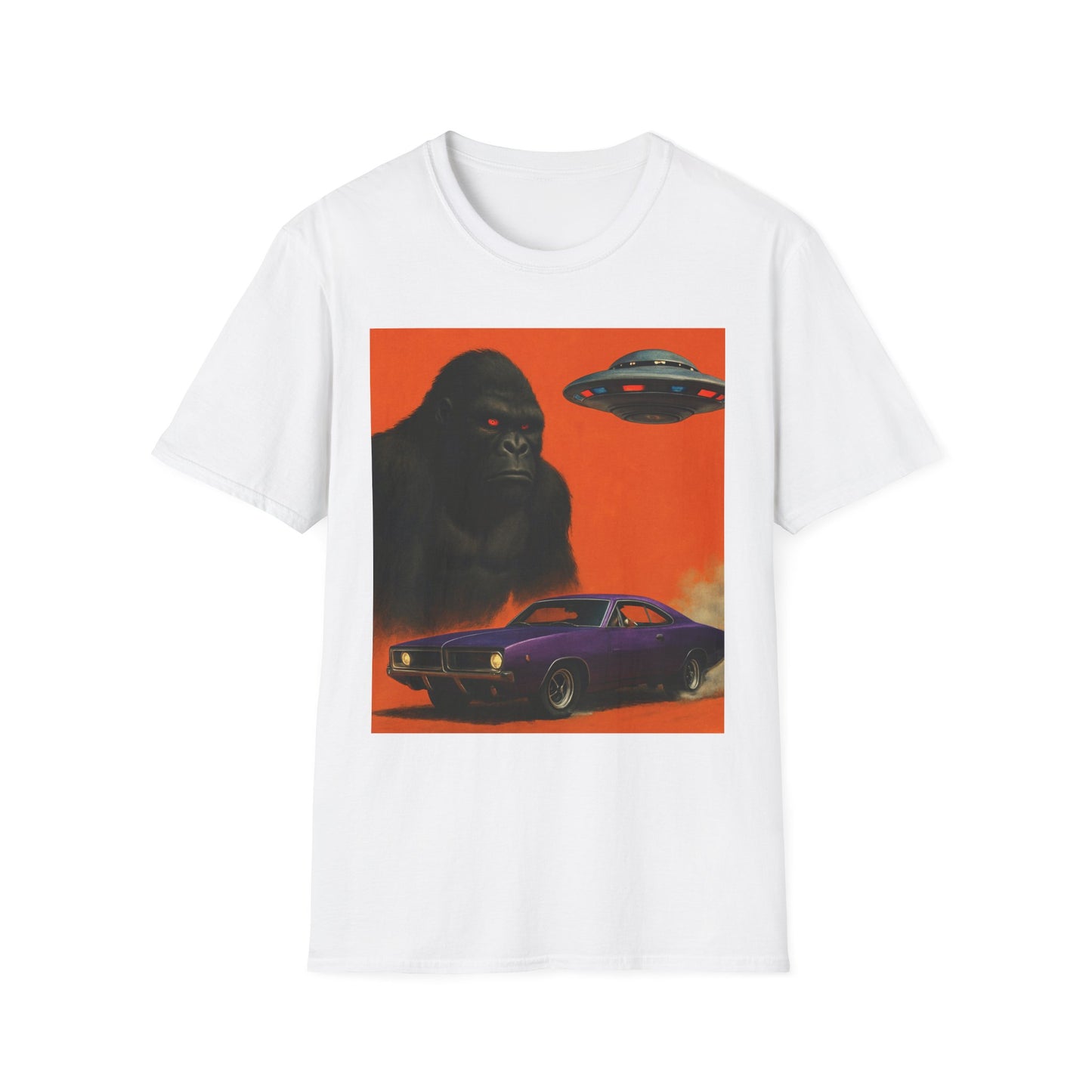 Vintage Monster Mash Tee, Unisex Retro Graphic Shirt, Alien and Gorilla Print, Fun Gift for Nerds, Sci-Fi Enthusiasts, Unisex T-Shirt