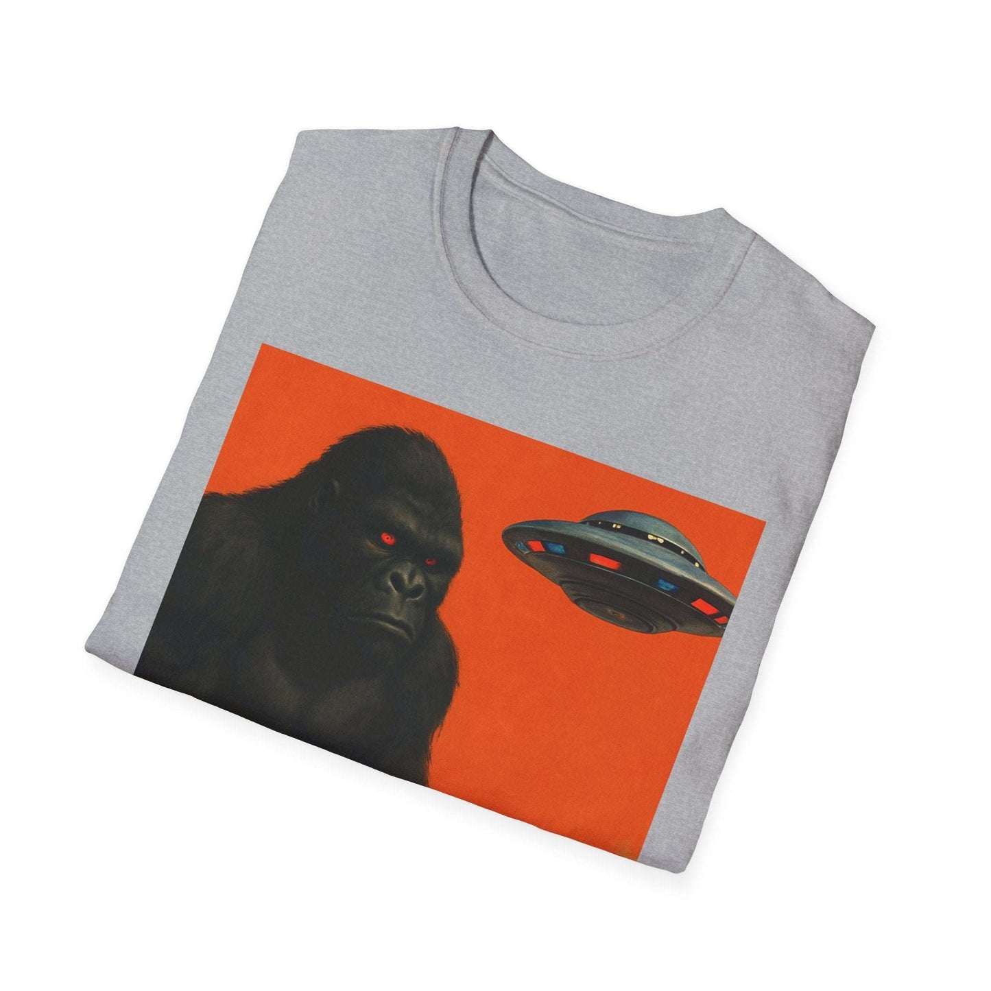 Vintage Monster Mash Tee, Unisex Retro Graphic Shirt, Alien and Gorilla Print, Fun Gift for Nerds, Sci-Fi Enthusiasts, Unisex T-Shirt