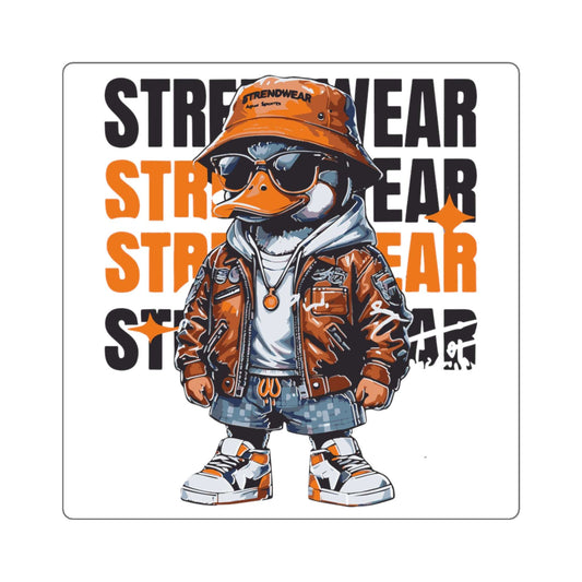 Duck Square Stickers with Hip Jacket and Shades Design