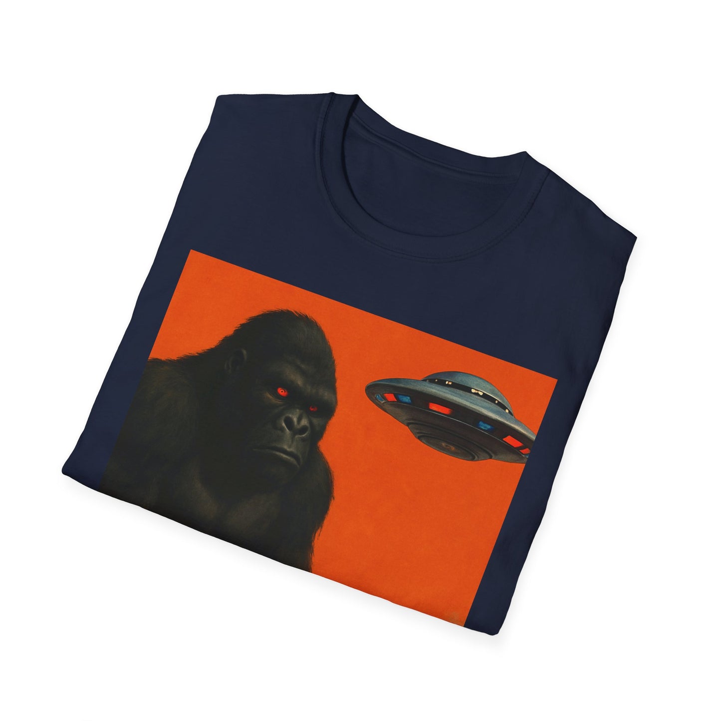 Vintage Monster Mash Tee, Unisex Retro Graphic Shirt, Alien and Gorilla Print, Fun Gift for Nerds, Sci-Fi Enthusiasts, Unisex T-Shirt