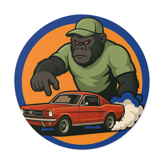 Gorilla Car Vinyl Stickers, Fun Car Decor, Reusable Stickers, Gift for Car Lovers, Cool Wall Art, Racing Theme