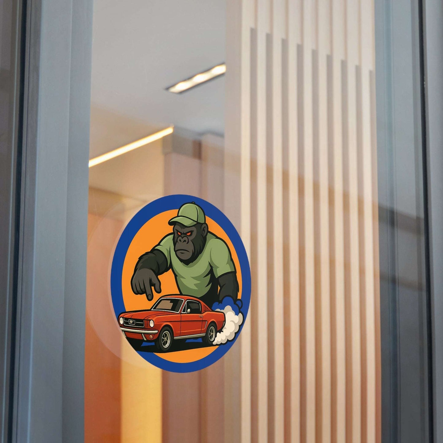 Gorilla Car Vinyl Stickers, Fun Car Decor, Reusable Stickers, Gift for Car Lovers, Cool Wall Art, Racing Theme