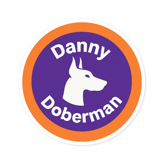 Custom Doberman Dog Round Stickers, Dog Lover Gift, Pet Owner Decal, Laptop Stickers, Indoor Outdoor Decoration
