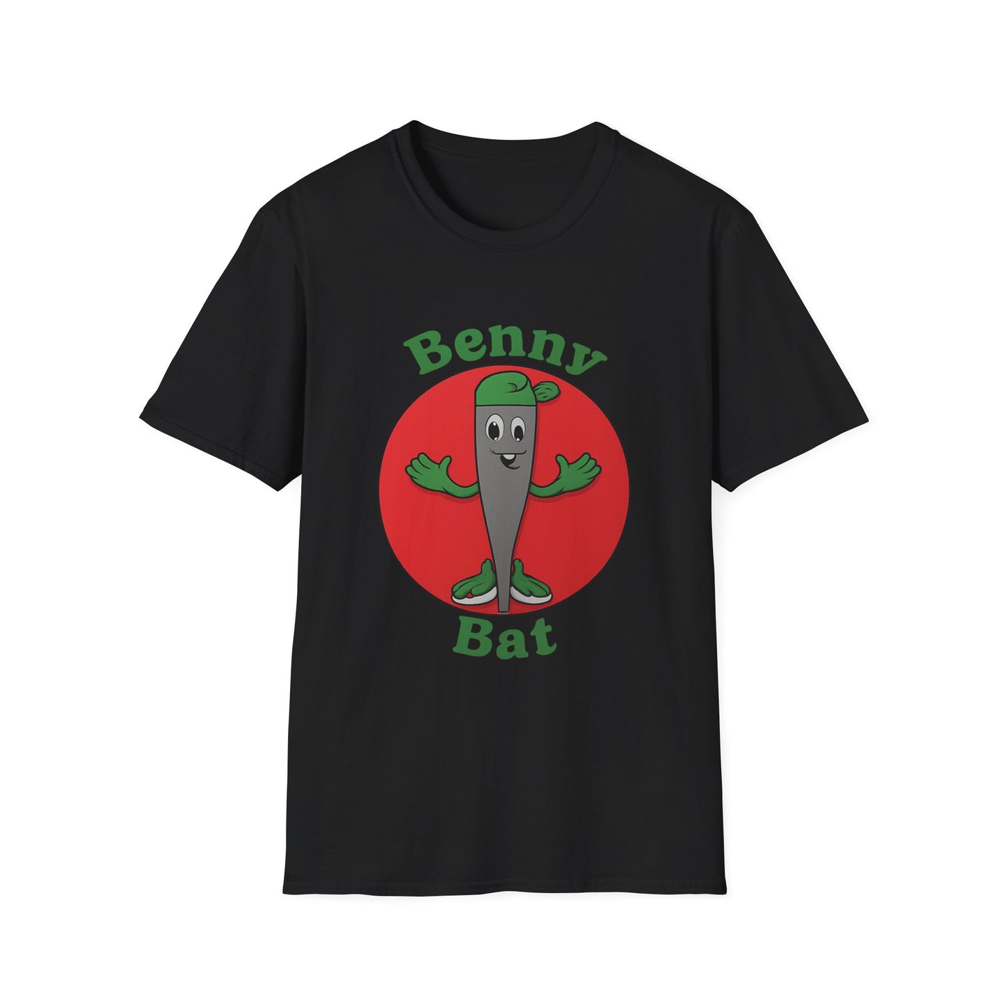 Benny Bat Unisex Softstyle T-Shirt - Fun Graphic Tee for Kids, Perfect for Parties, Birthdays, and Everyday Wear, Cute Apparel, Gift Idea