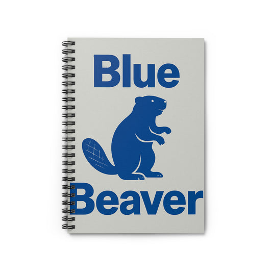 Blue Beaver Spiral Notebook, Cute Notebook, School Supplies, Journaling, Gift for Students, Planner, Back to School