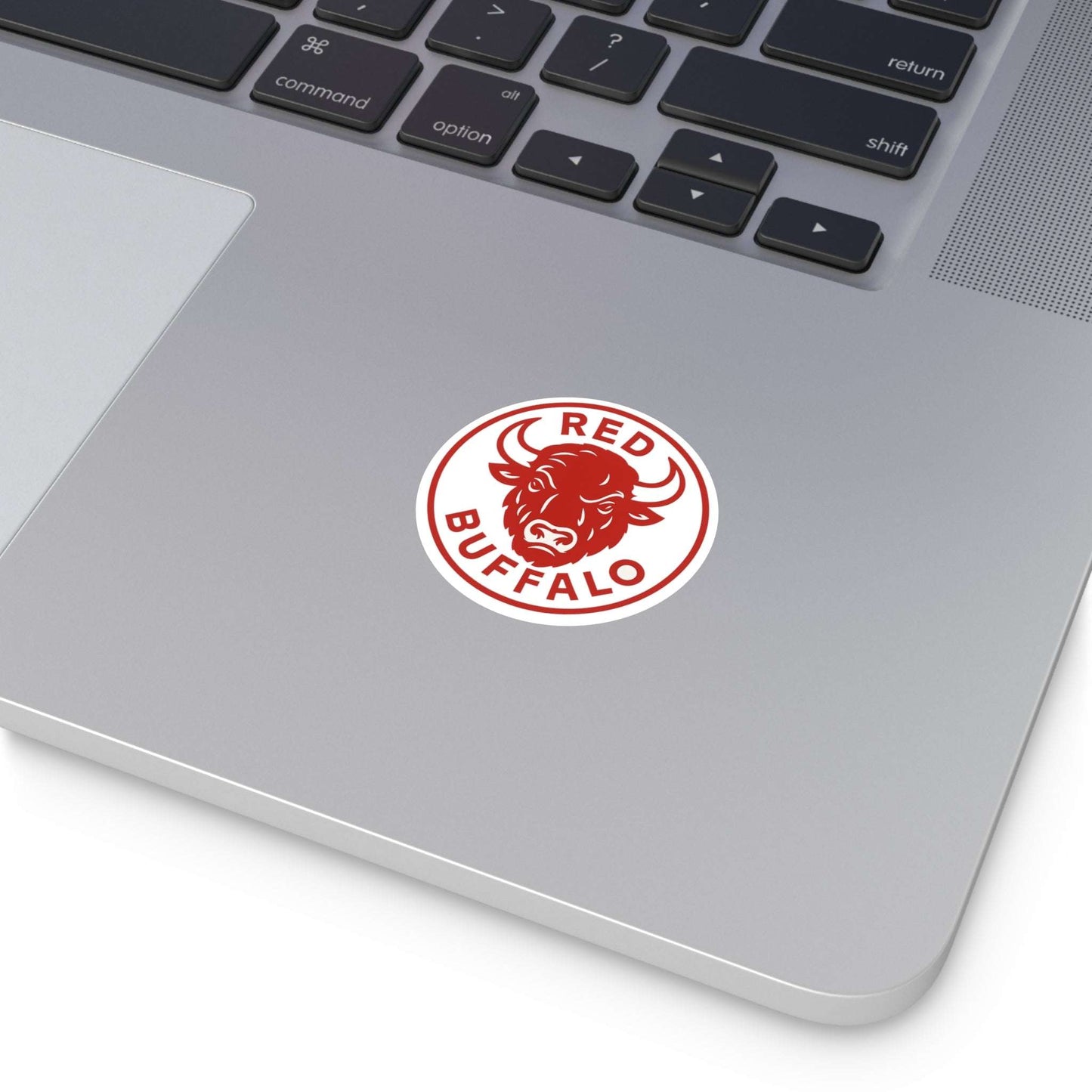 Red Buffalo Round Vinyl Stickers, Nature Lover Decor, Eco-Friendly Art, Great for Laptops, Water Bottles, and Journals