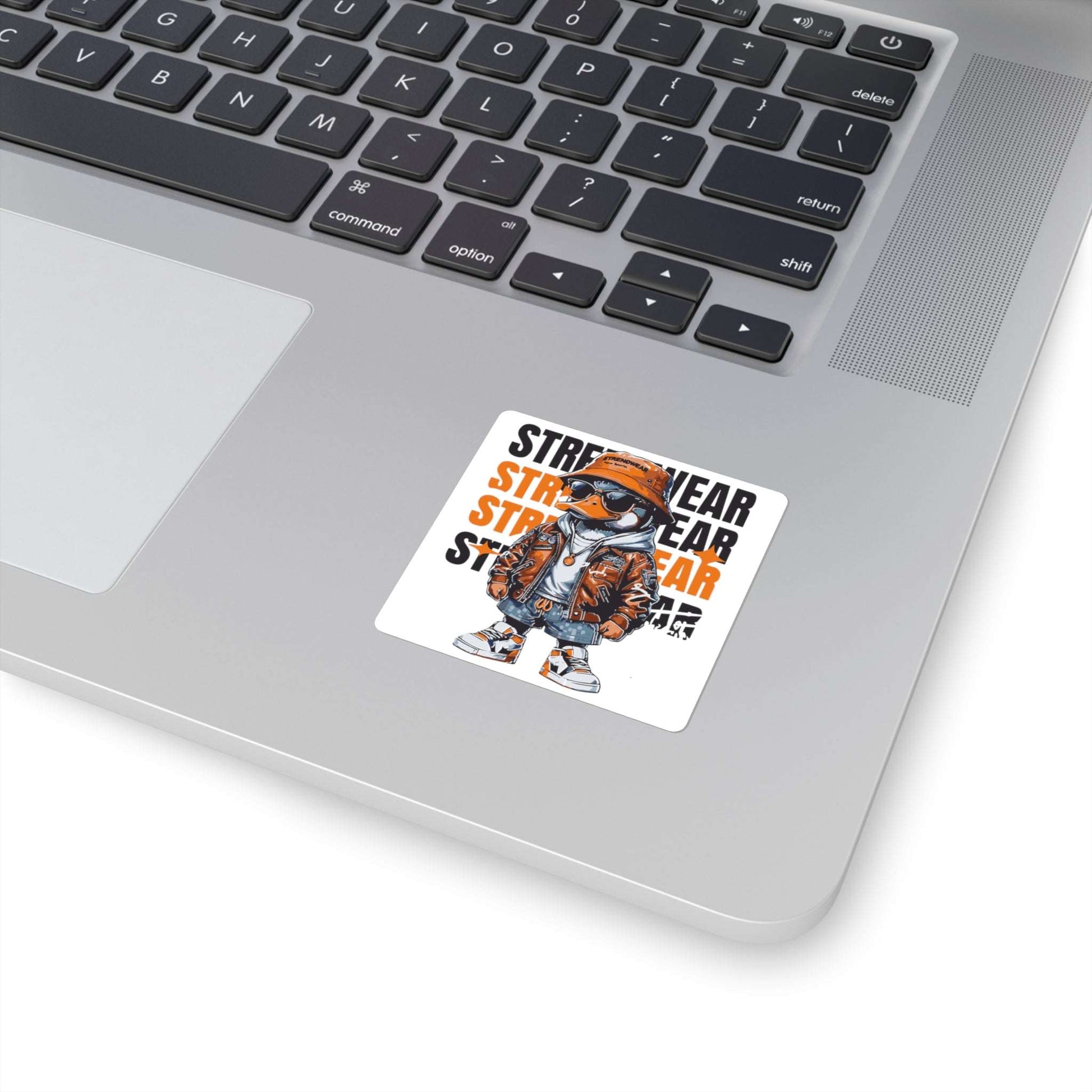 Duck Square Stickers with Hip Jacket and Shades Design