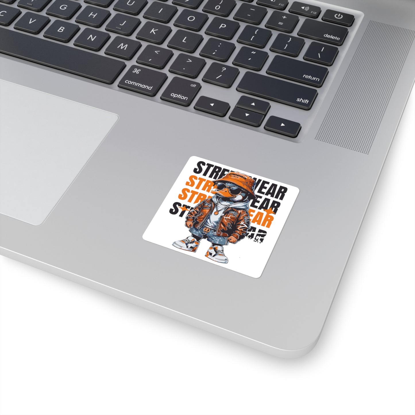 Duck Square Stickers with Hip Jacket and Shades Design