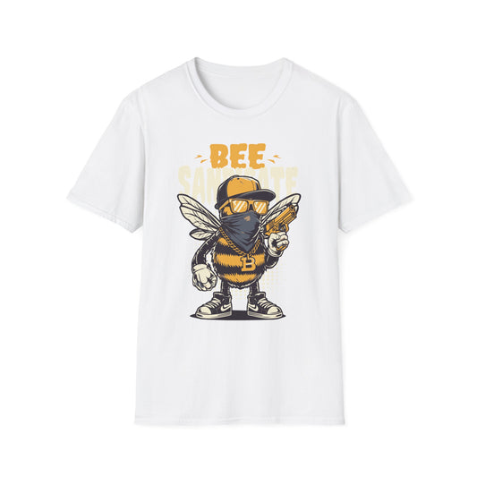 Bee Themed Unisex Softstyle T-Shirt, Fun Graphic Tee, Gift for Bee Lovers, Unique Bee T-Shirt, Casual Wear, Birthday Gift