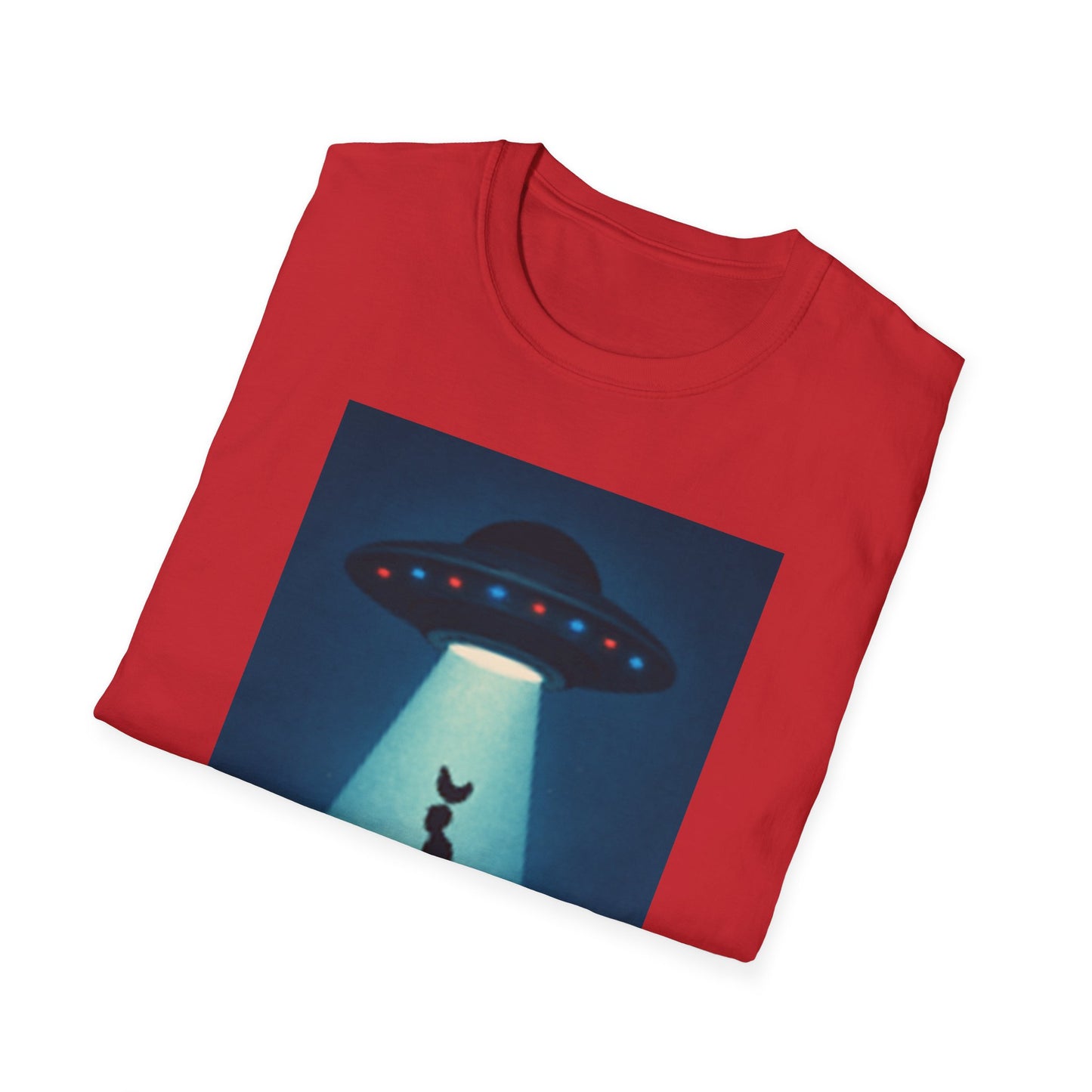 Cow Abduction Unisex T-Shirt, Fun Casual Tee, Unique Graphic Shirt, Quirky Gift Idea, Sci-Fi Humor Apparel