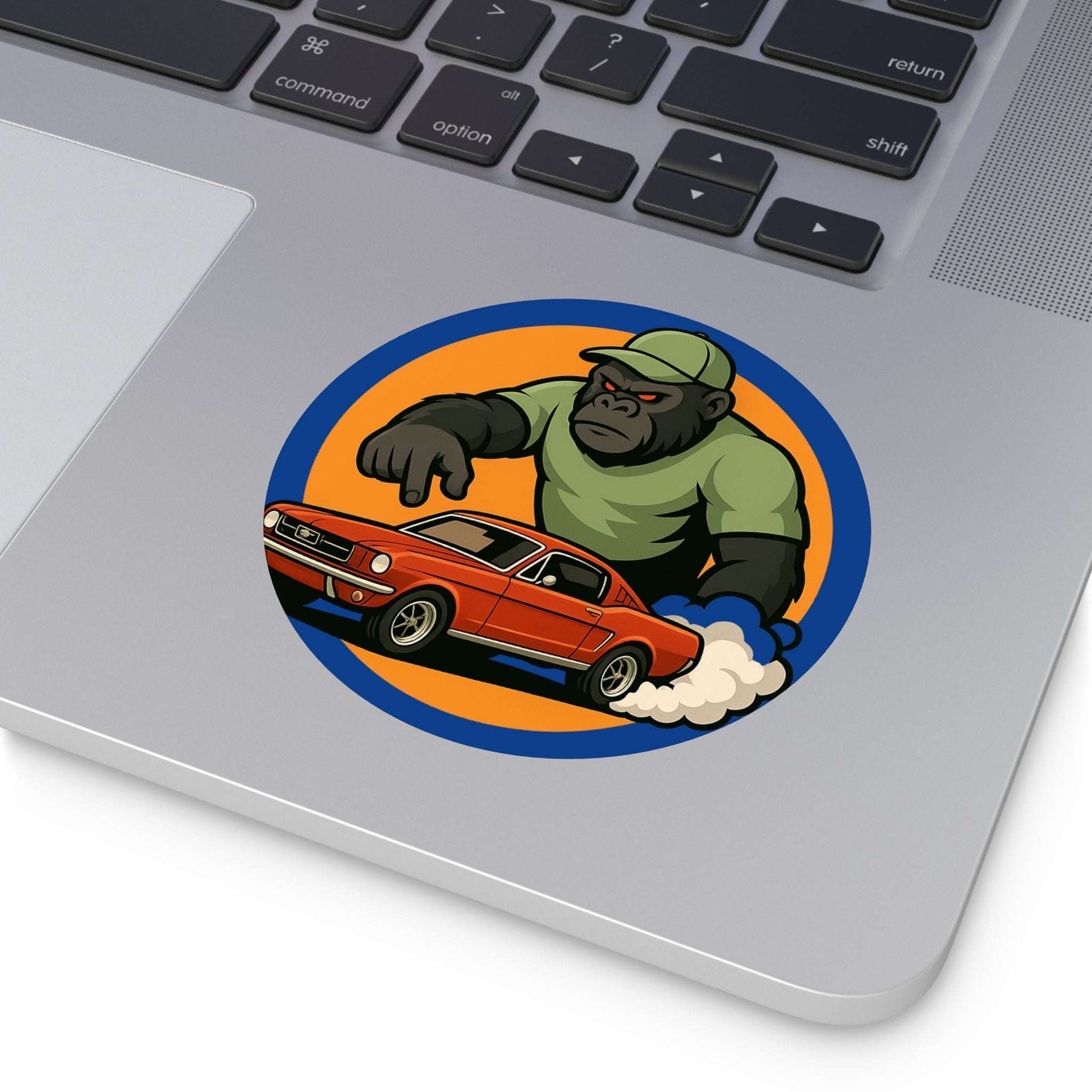 Gorilla Car Vinyl Stickers, Fun Car Decor, Reusable Stickers, Gift for Car Lovers, Cool Wall Art, Racing Theme