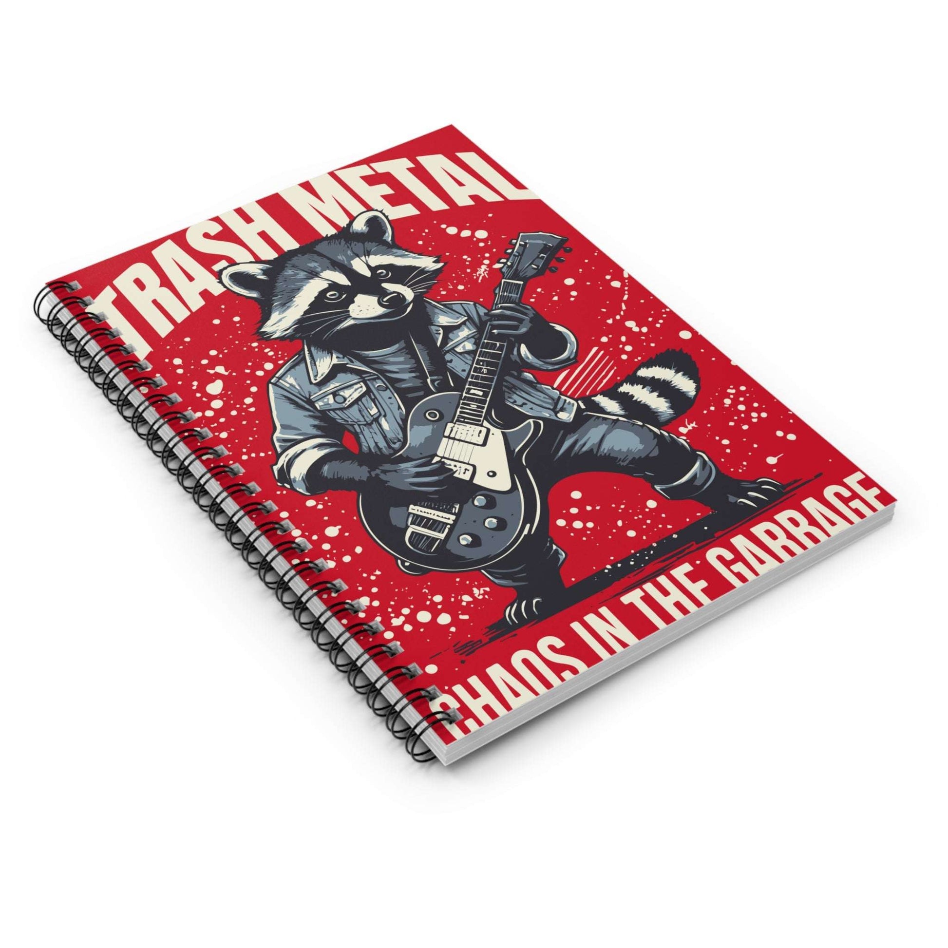 Rockin' Raccoon Notebook | Unique Spiral Journal for Music Lovers | Gift for Musicians, Punk Rock Fans, Creative Minds