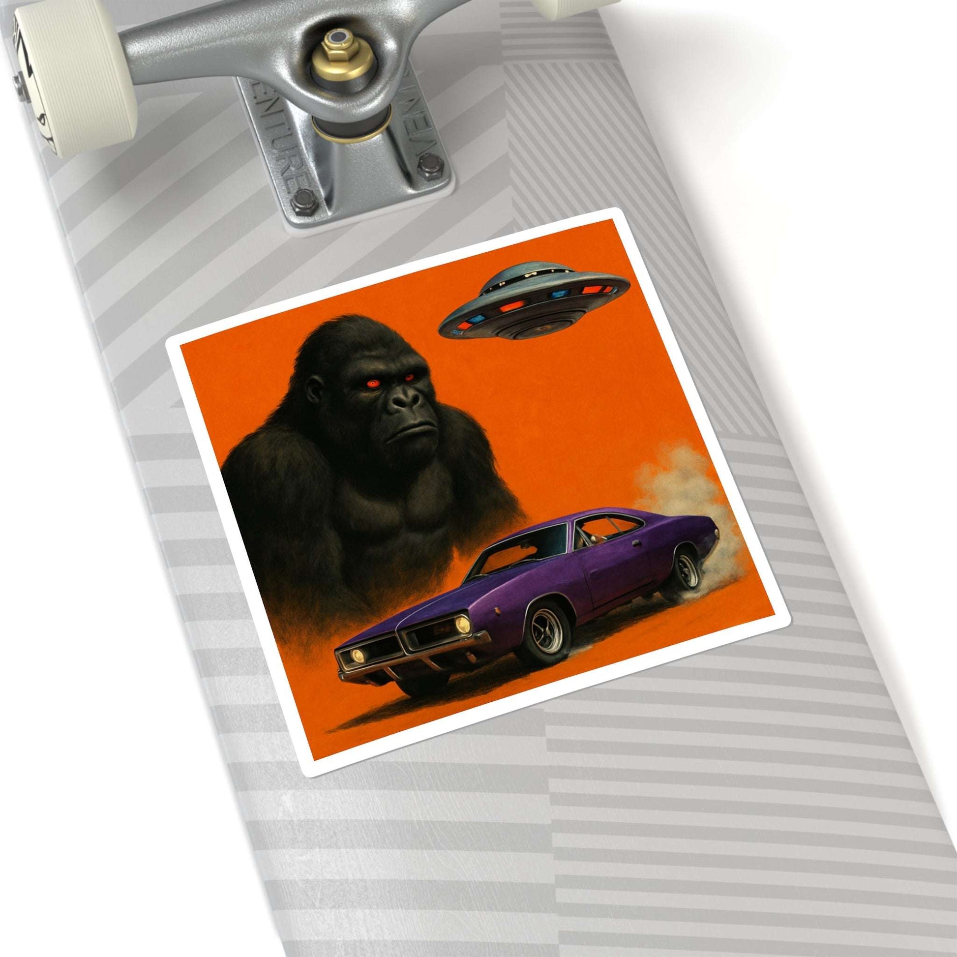 Retro Monster Vibe Square Stickers | Perfect for Laptop, Water Bottles, Scrapbooking, Car Decor, Gift Ideas