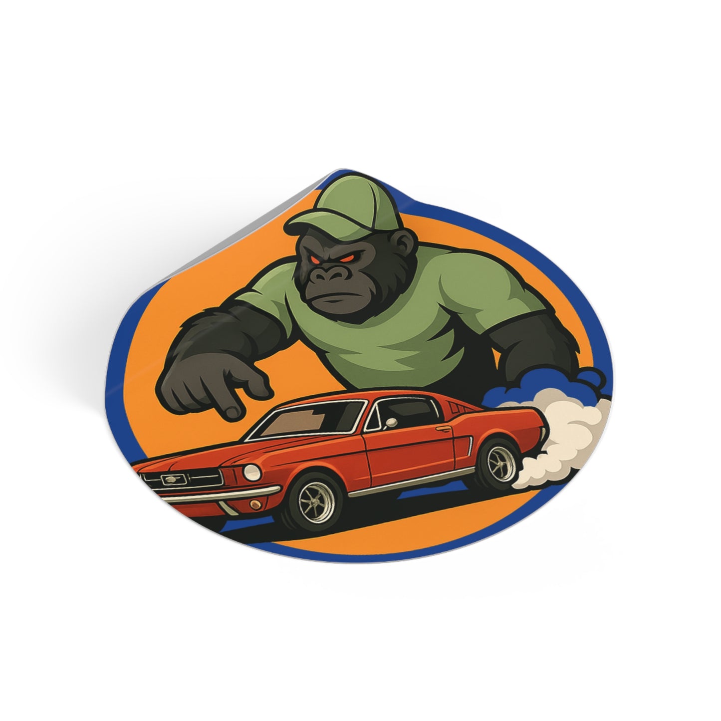 Gorilla Car Vinyl Stickers, Fun Car Decor, Reusable Stickers, Gift for Car Lovers, Cool Wall Art, Racing Theme