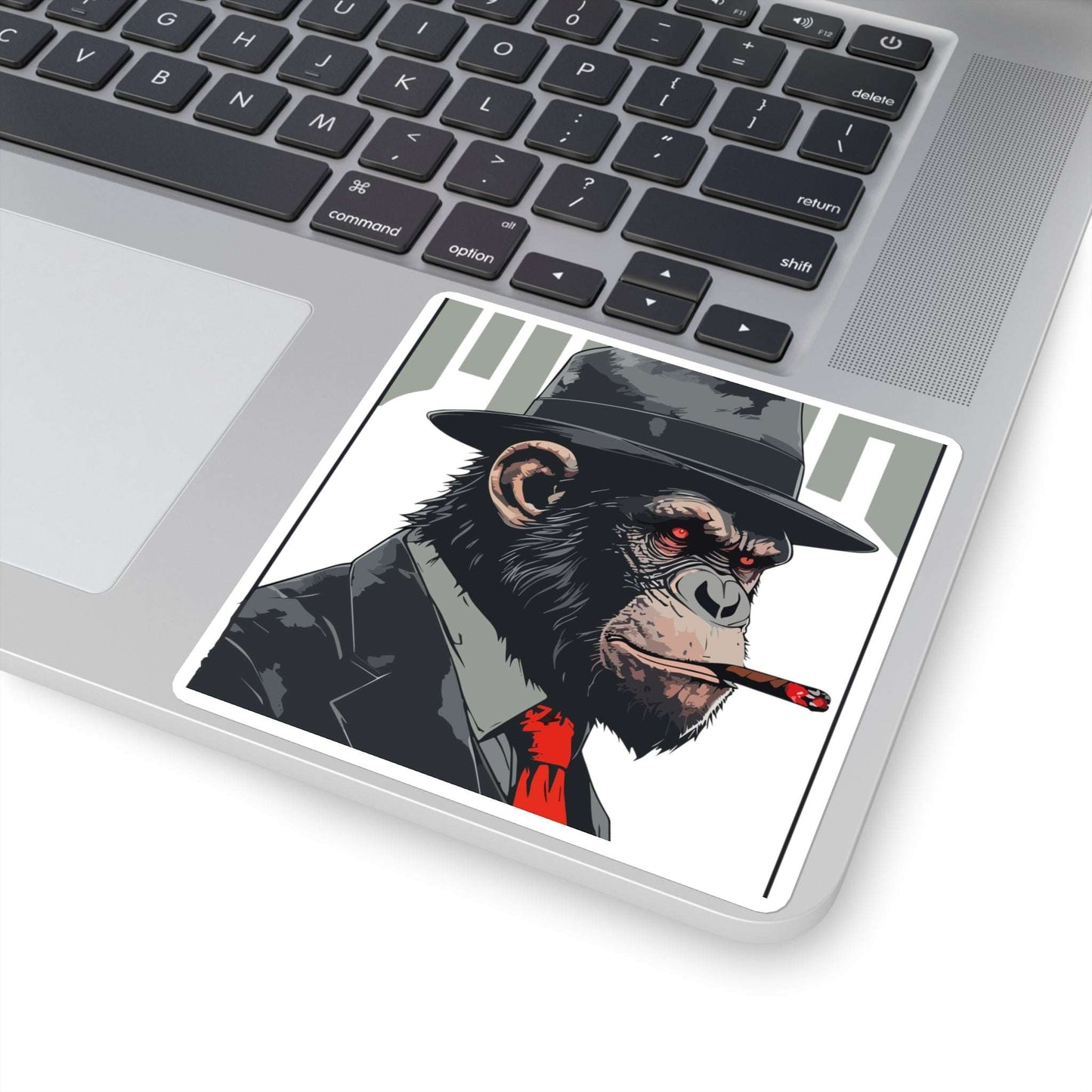 Chimpanzee Smoking Cigar Square Sticker