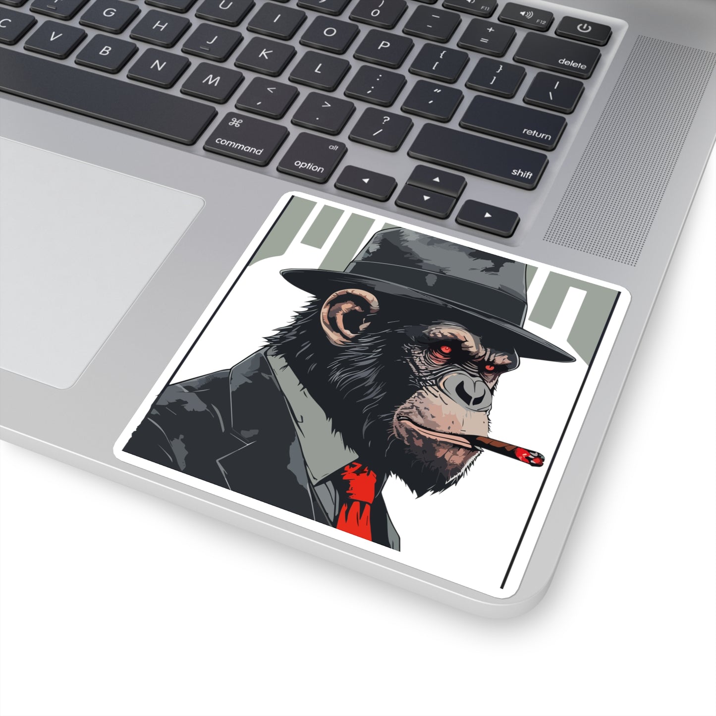 Chimpanzee Smoking Cigar Square Sticker