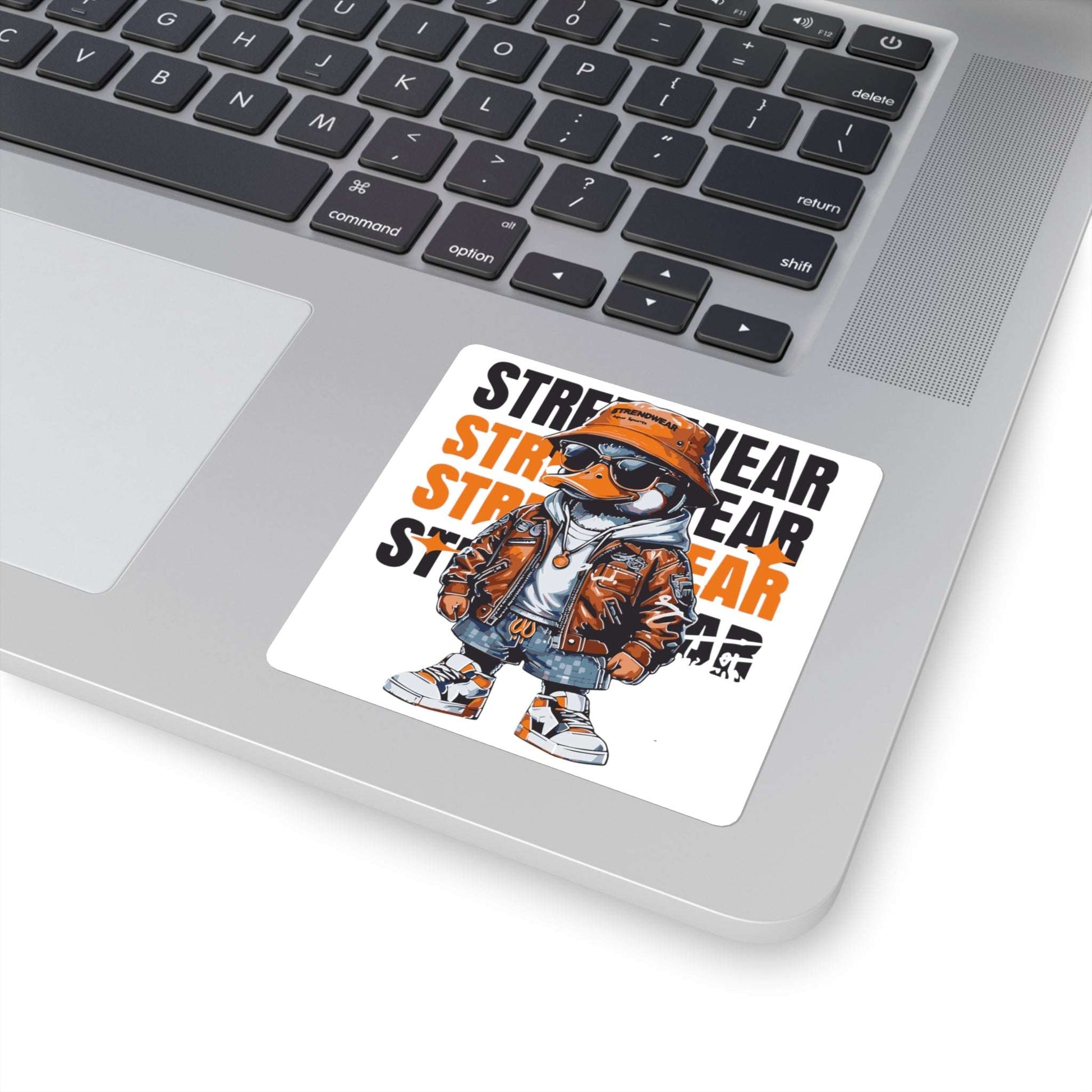 Duck Square Stickers with Hip Jacket and Shades Design