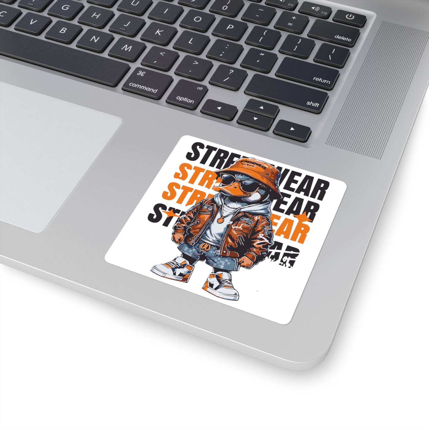 Duck Square Stickers with Hip Jacket and Shades Design