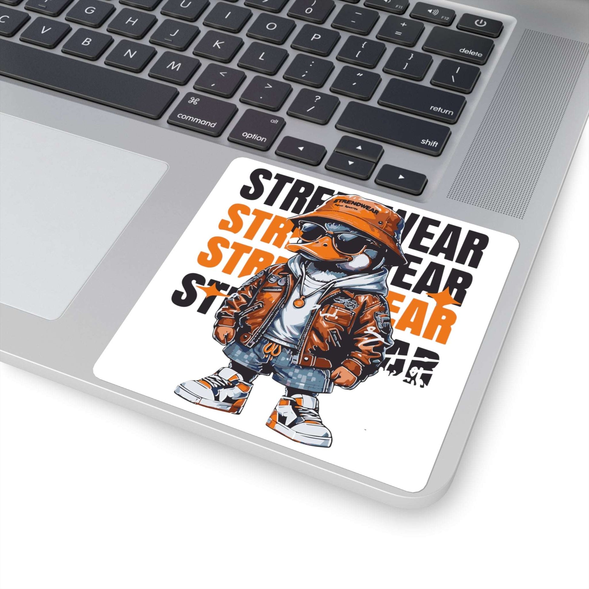 Duck Square Stickers with Hip Jacket and Shades Design