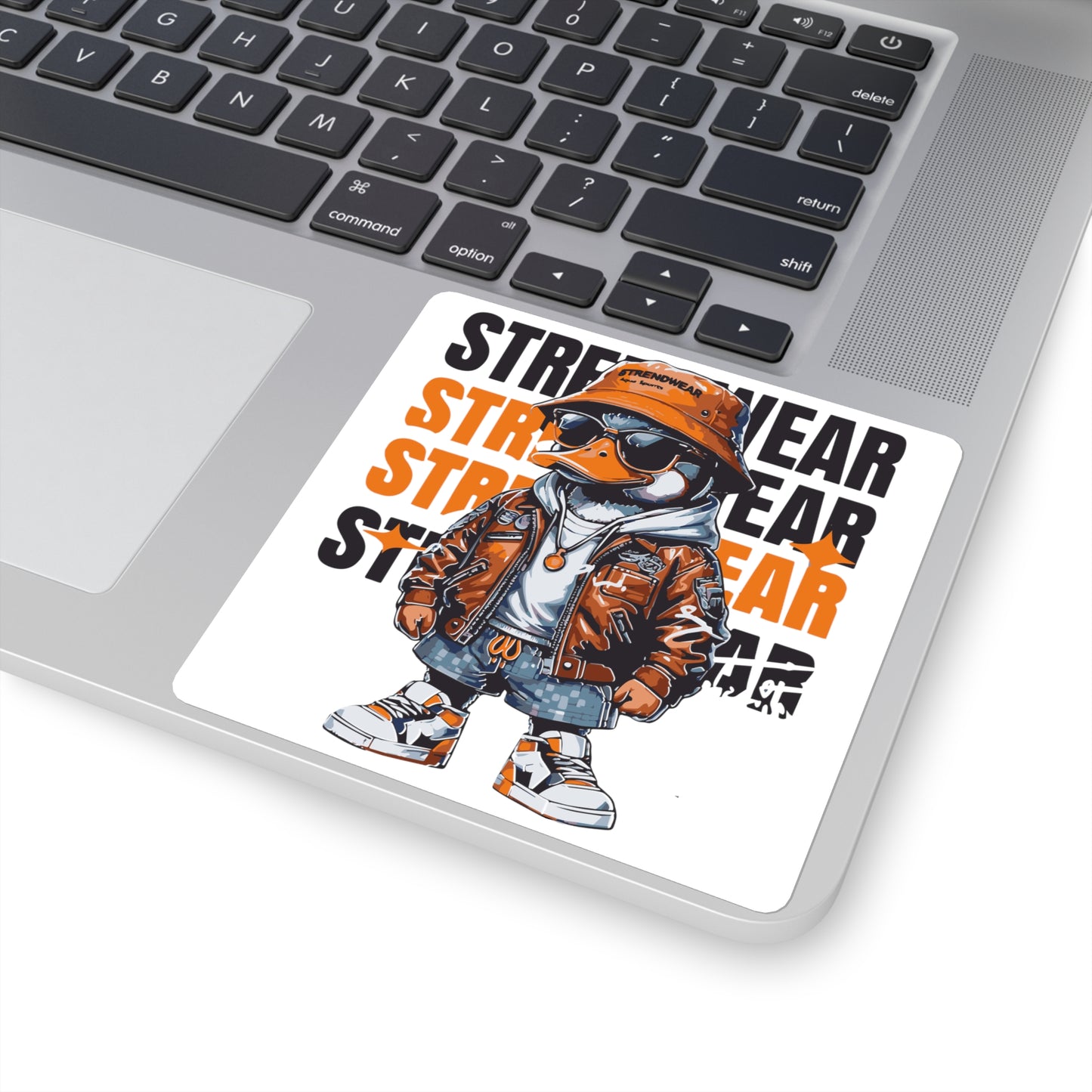 Duck Square Stickers with Hip Jacket and Shades Design