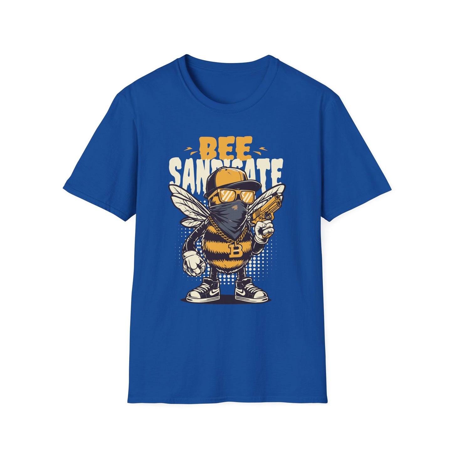 Bee Themed Unisex Softstyle T-Shirt, Fun Graphic Tee, Gift for Bee Lovers, Unique Bee T-Shirt, Casual Wear, Birthday Gift