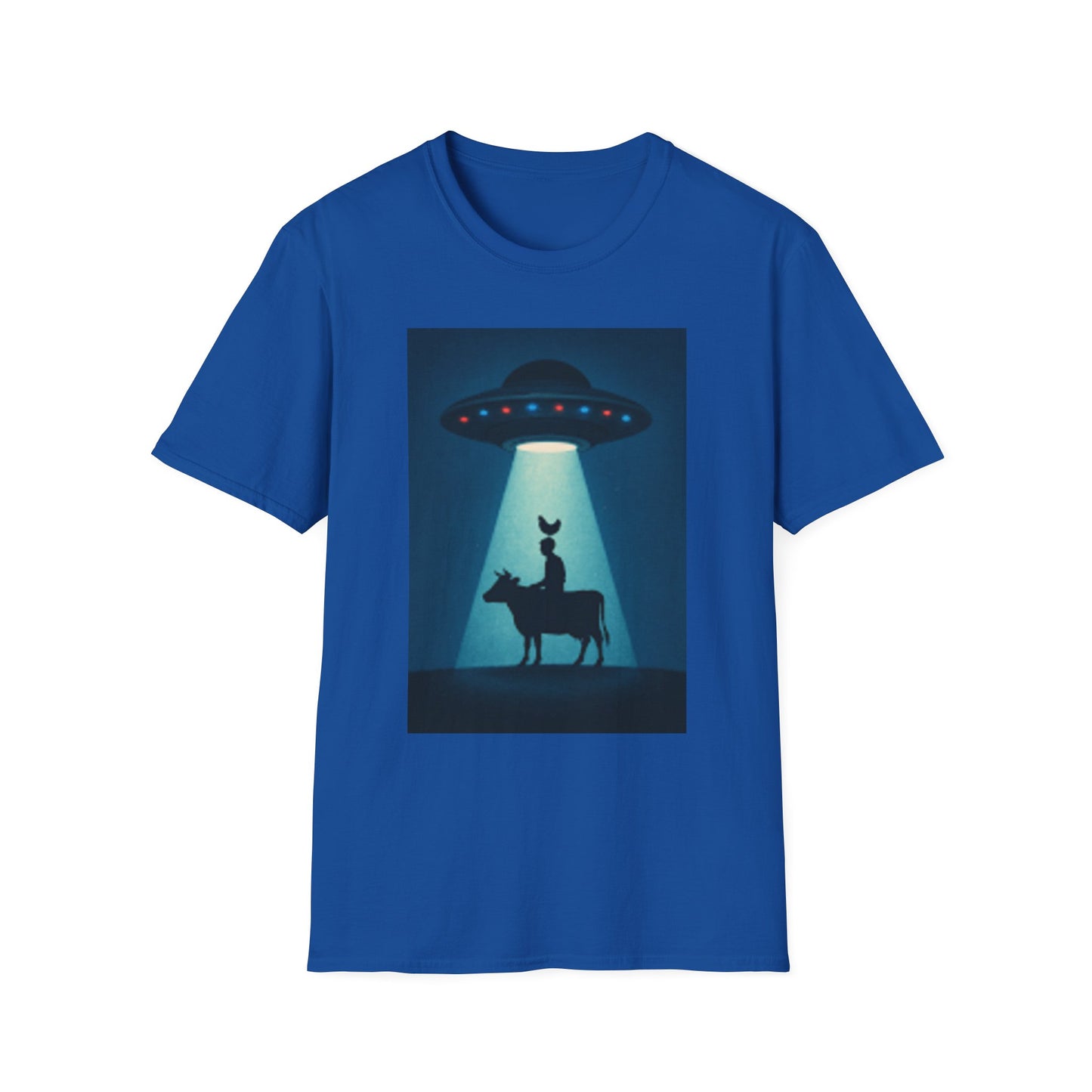 Cow Abduction Unisex T-Shirt, Fun Casual Tee, Unique Graphic Shirt, Quirky Gift Idea, Sci-Fi Humor Apparel