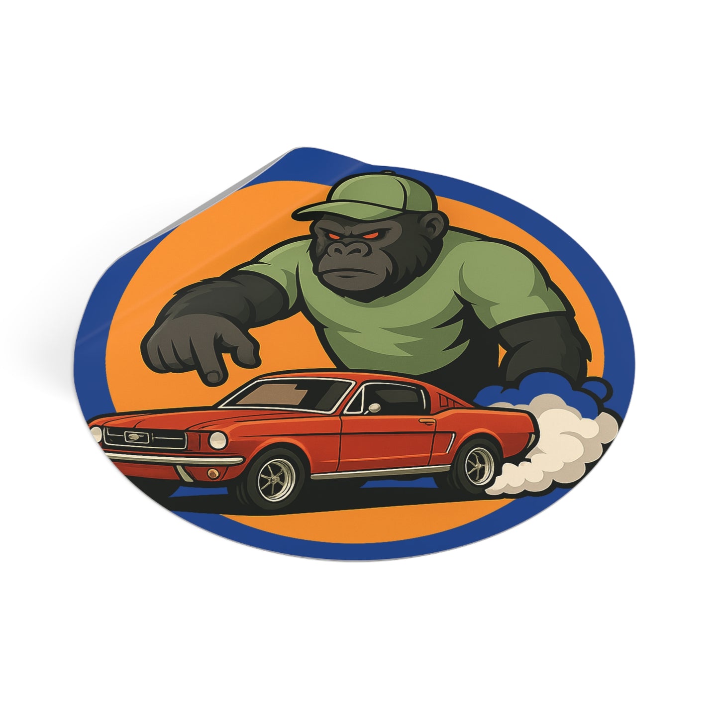 Gorilla Car Vinyl Stickers, Fun Car Decor, Reusable Stickers, Gift for Car Lovers, Cool Wall Art, Racing Theme