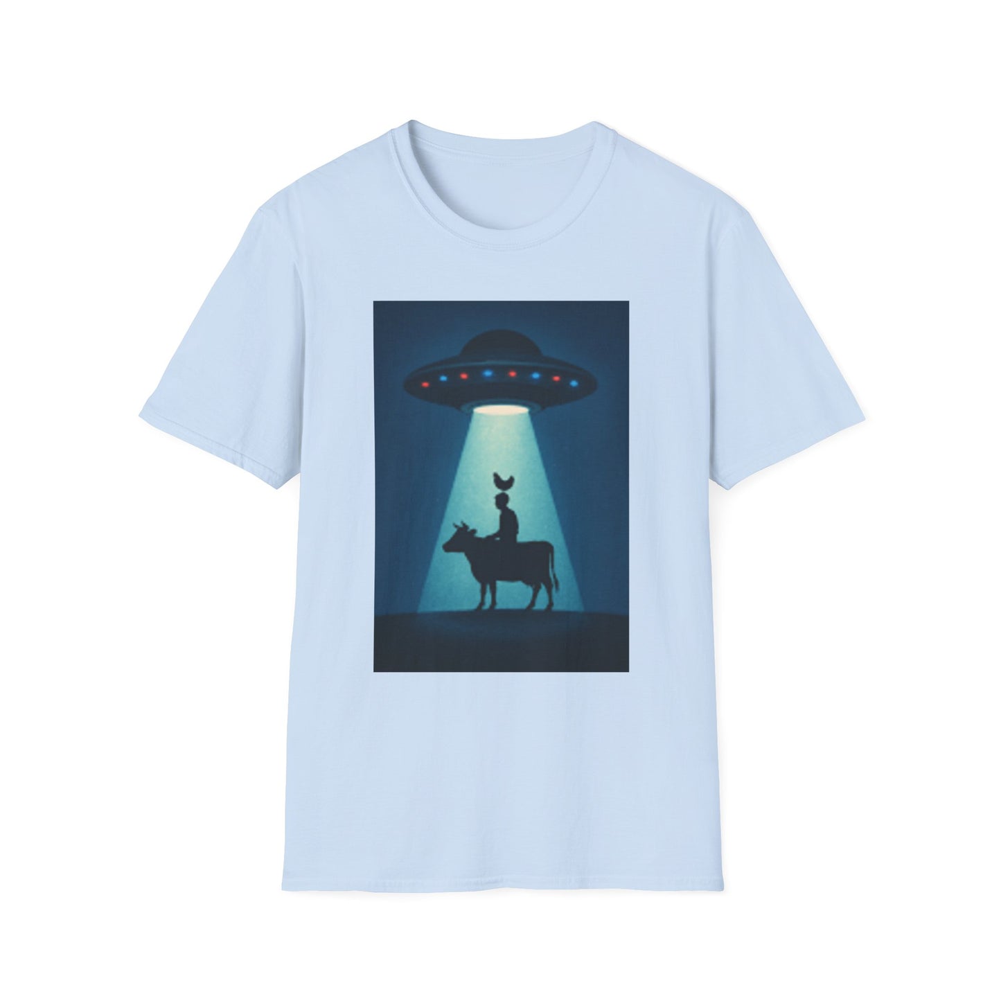 Cow Abduction Unisex T-Shirt, Fun Casual Tee, Unique Graphic Shirt, Quirky Gift Idea, Sci-Fi Humor Apparel