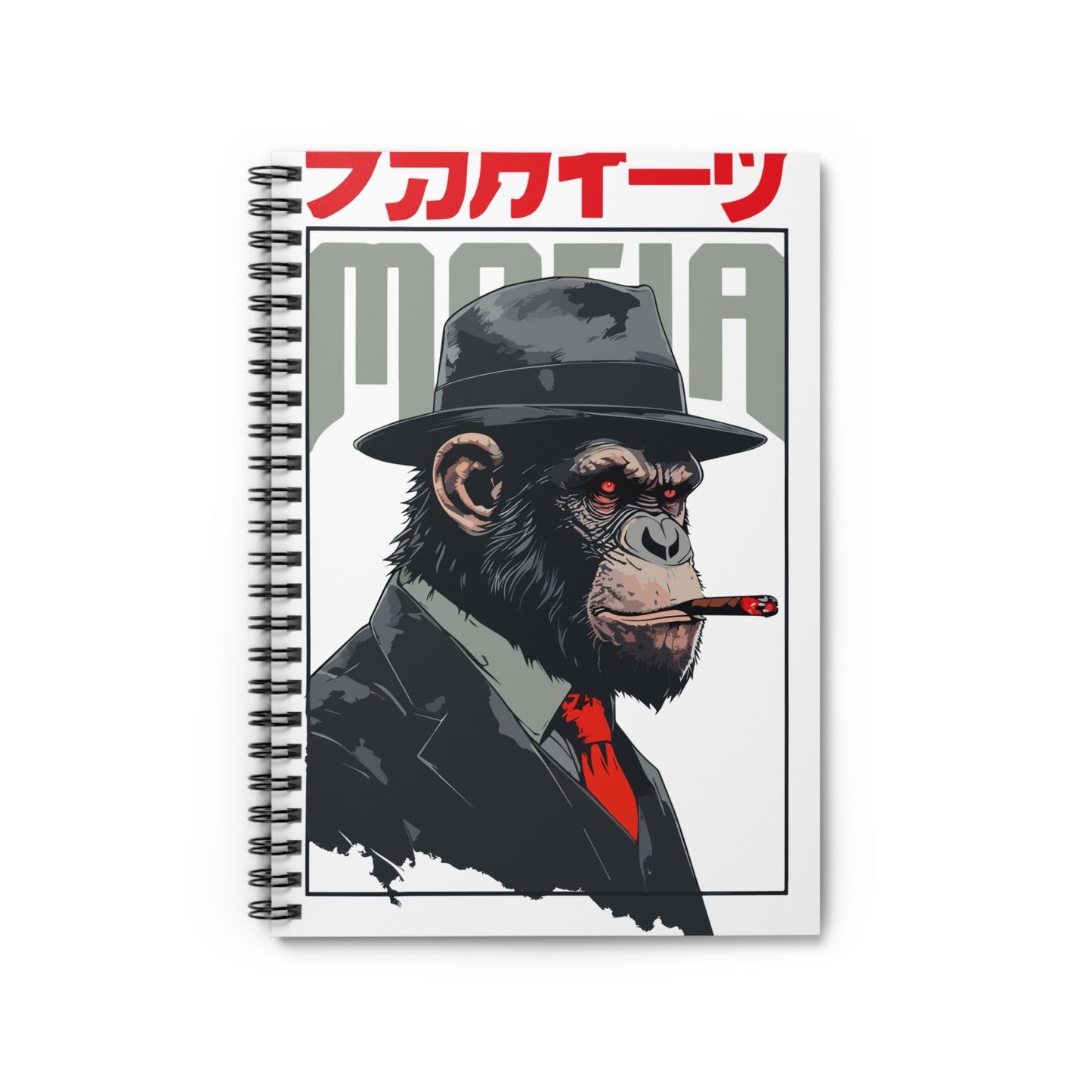 Stylish Spiral Notebook - 'Mafia Monkey' Design, Perfect for Writing, Journaling, School, Gifts, Office Use