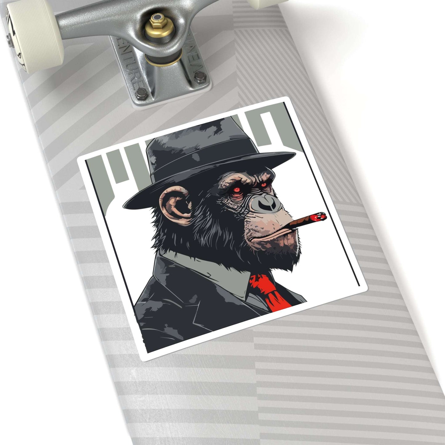 Chimpanzee Smoking Cigar Square Sticker