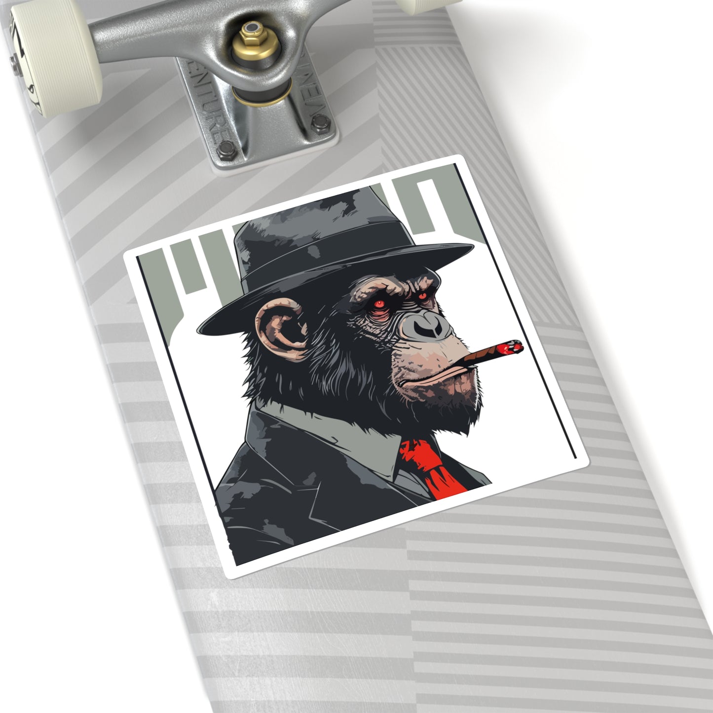 Chimpanzee Smoking Cigar Square Sticker