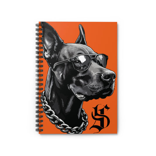 Cool Dog Spiral Notebook - Ruled Line, Cartoon Pet Journal, Dog Lover's Gift, School Supplies, Stationery