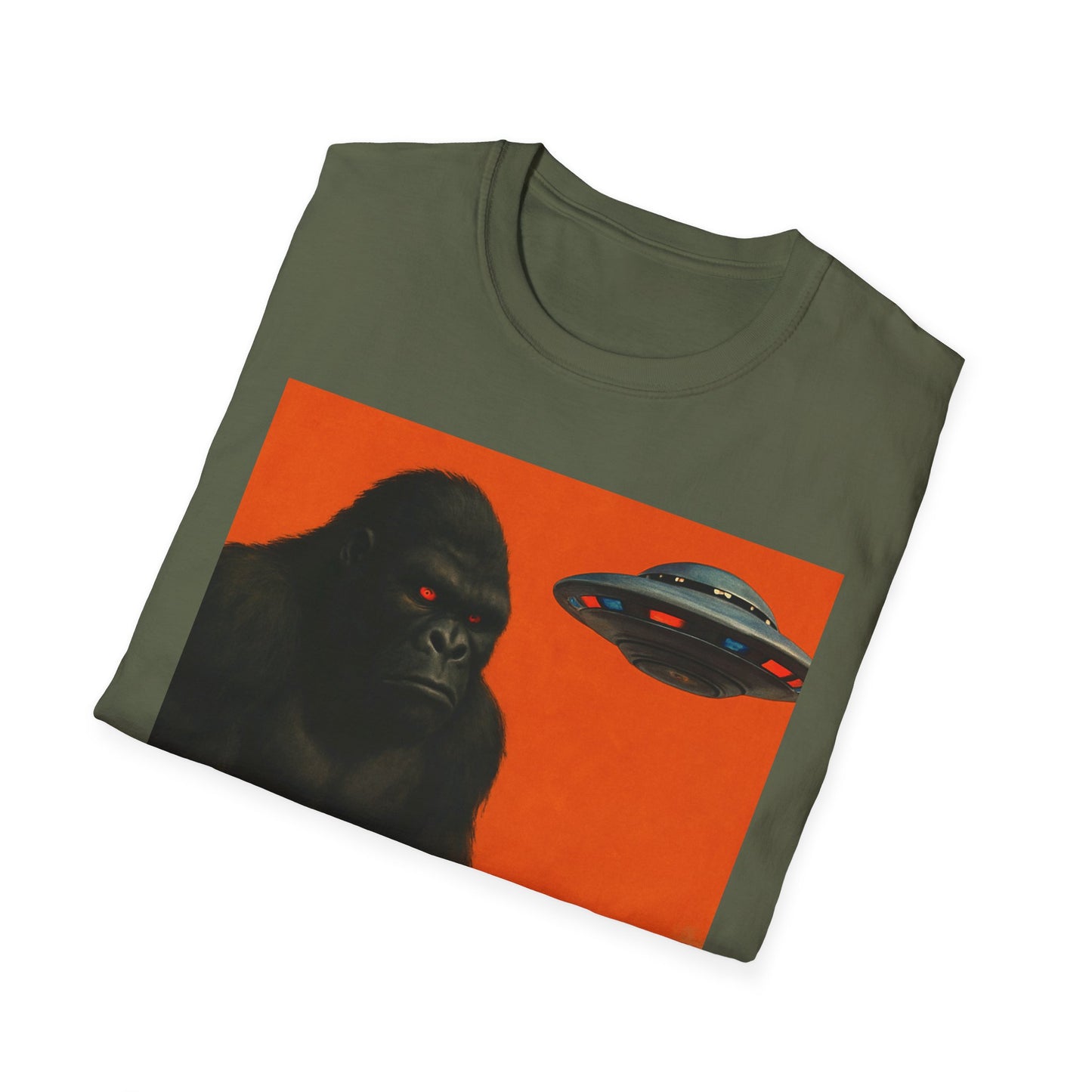 Vintage Monster Mash Tee, Unisex Retro Graphic Shirt, Alien and Gorilla Print, Fun Gift for Nerds, Sci-Fi Enthusiasts, Unisex T-Shirt