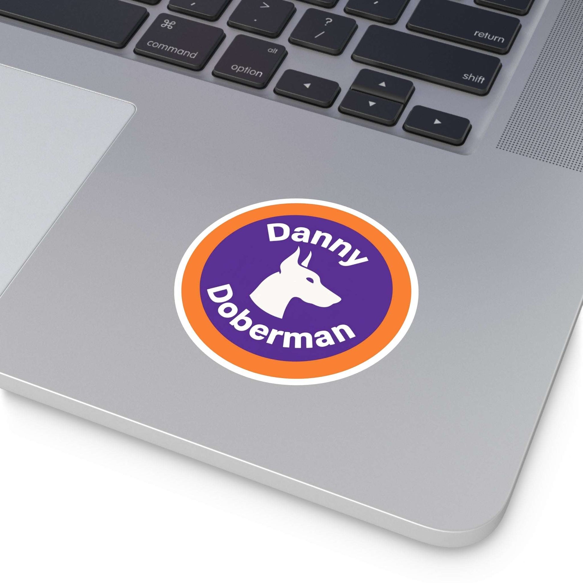 Custom Doberman Dog Round Stickers, Dog Lover Gift, Pet Owner Decal, Laptop Stickers, Indoor Outdoor Decoration