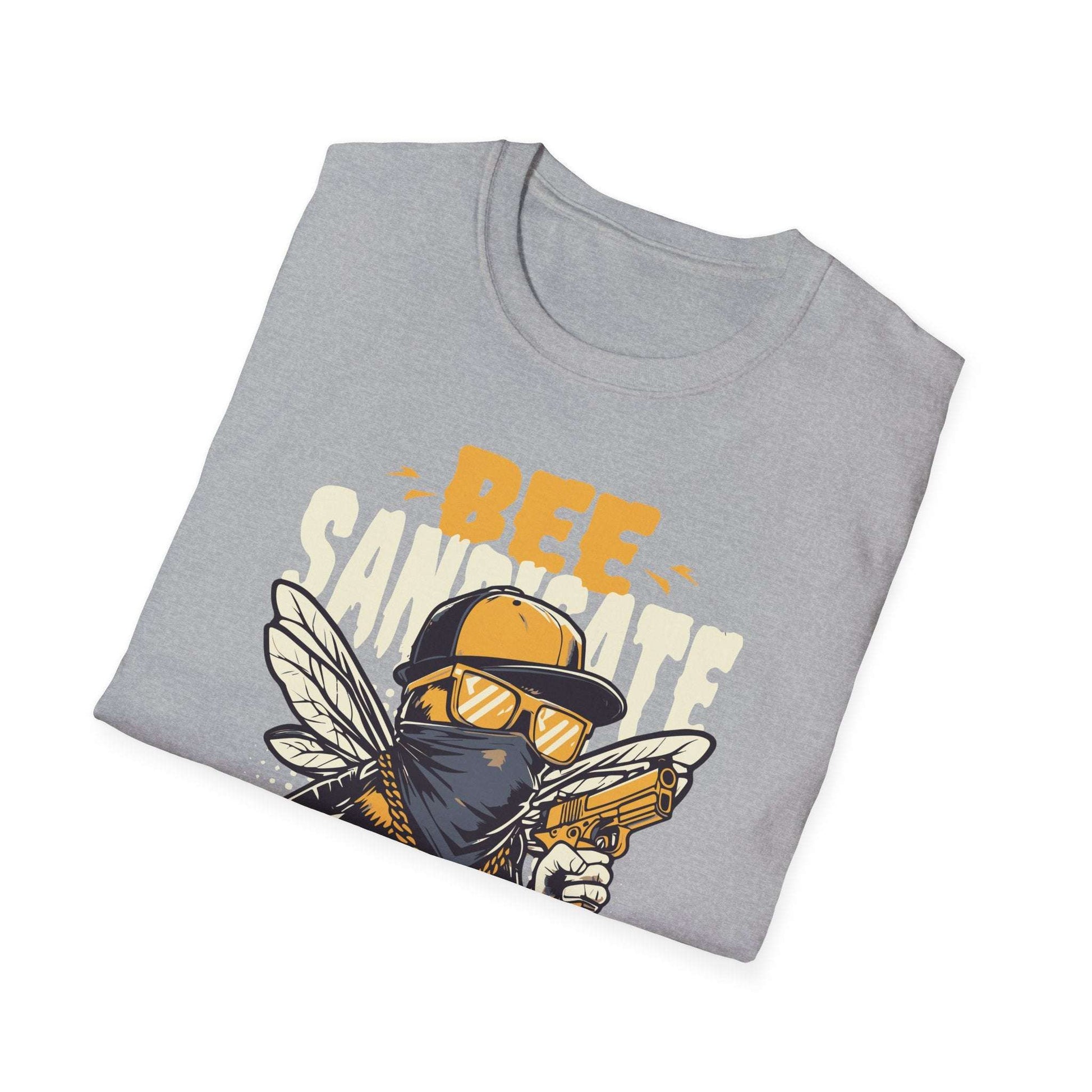 Bee Themed Unisex Softstyle T-Shirt, Fun Graphic Tee, Gift for Bee Lovers, Unique Bee T-Shirt, Casual Wear, Birthday Gift