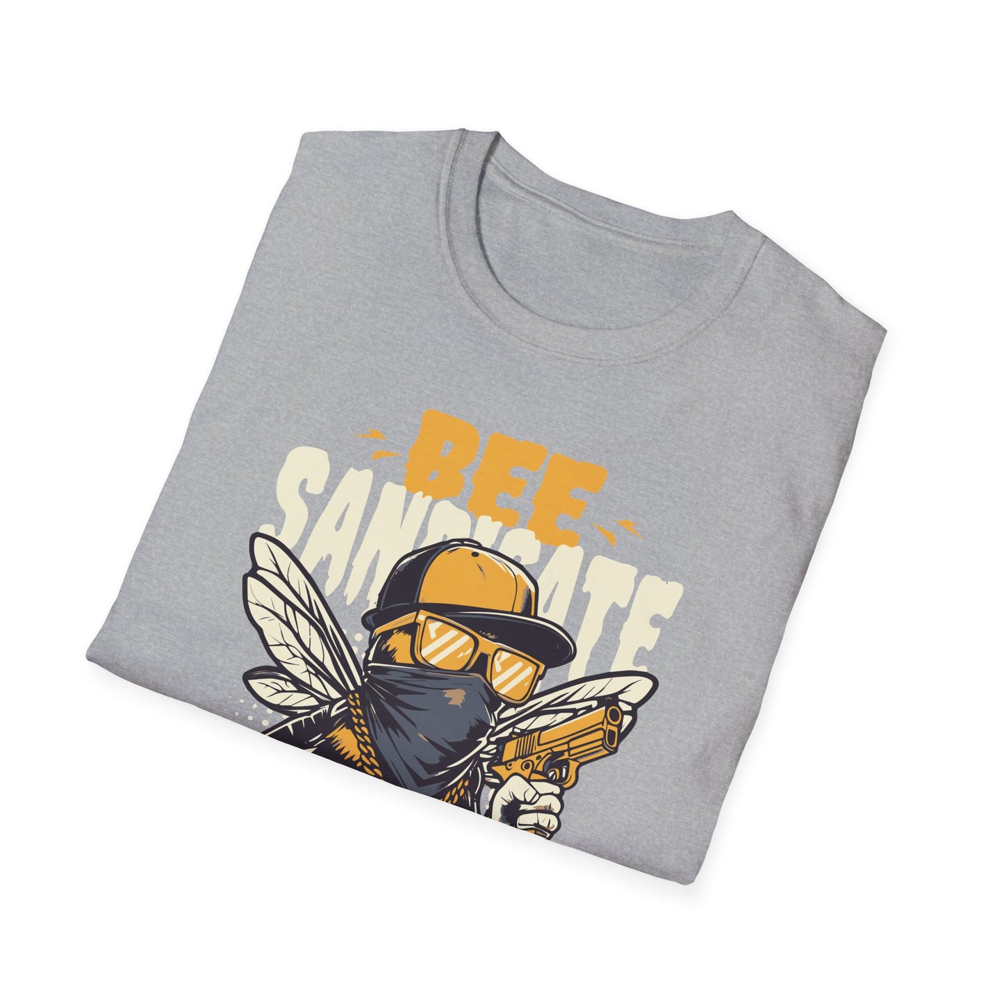 Bee Themed Unisex Softstyle T-Shirt, Fun Graphic Tee, Gift for Bee Lovers, Unique Bee T-Shirt, Casual Wear, Birthday Gift