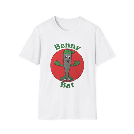Benny Bat Unisex Softstyle T-Shirt - Fun Graphic Tee for Kids, Perfect for Parties, Birthdays, and Everyday Wear, Cute Apparel, Gift Idea