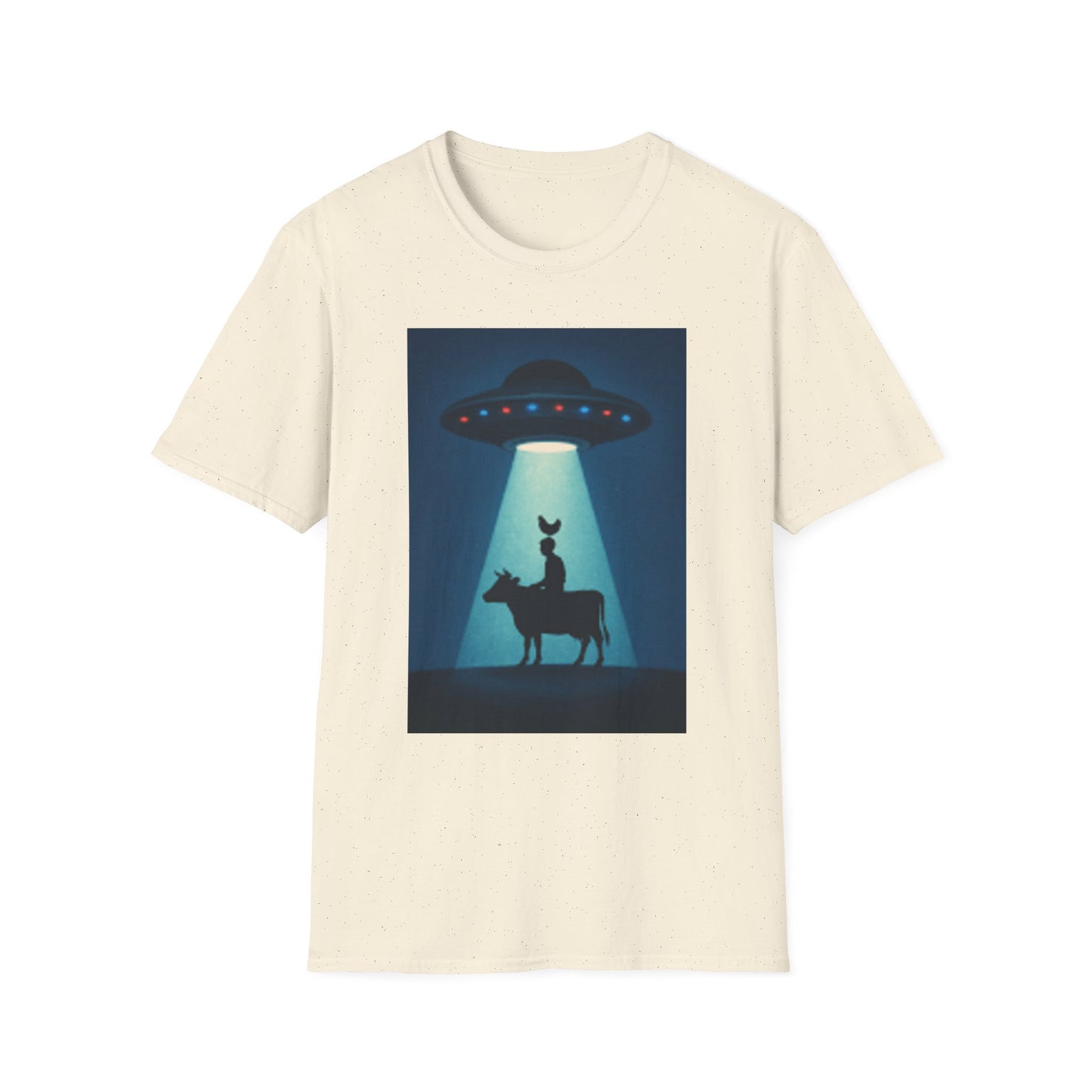 Cow Abduction Unisex T-Shirt, Fun Casual Tee, Unique Graphic Shirt, Quirky Gift Idea, Sci-Fi Humor Apparel