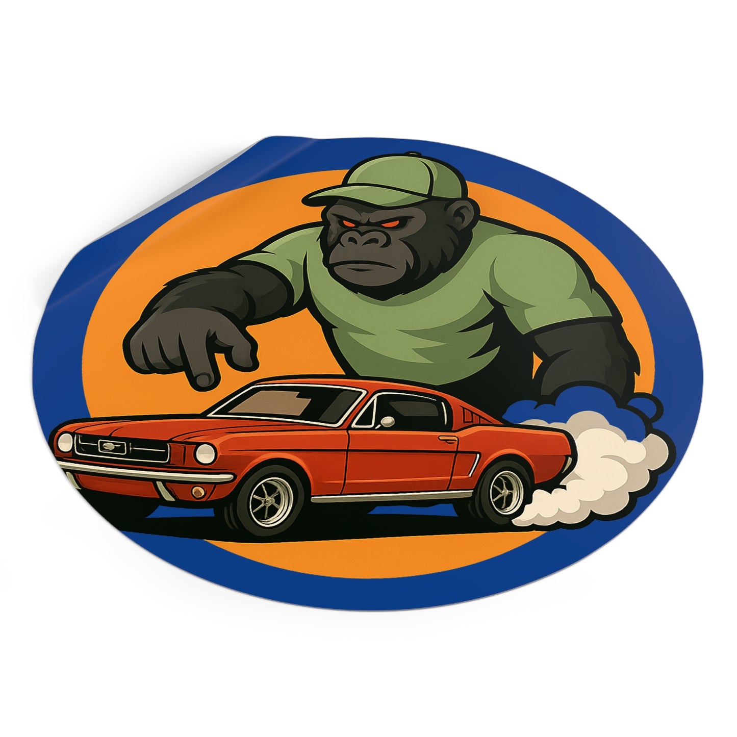 Gorilla Car Vinyl Stickers, Fun Car Decor, Reusable Stickers, Gift for Car Lovers, Cool Wall Art, Racing Theme