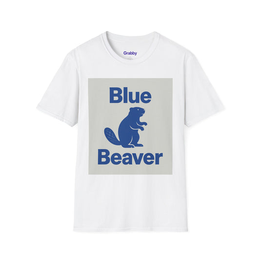 Blue Beaver Unisex Softstyle T-Shirt, Casual Wear, Great for Gifts, Nature Lovers, Wildlife Enthusiasts, Fun Shirt for Any Occasion